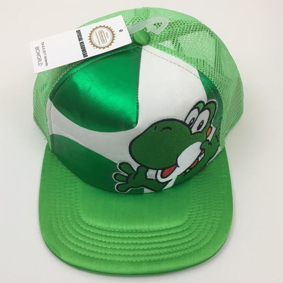 Warner Bros. Other - Yoshi Trucker Baseball Cap Hat, Green Adjustable
